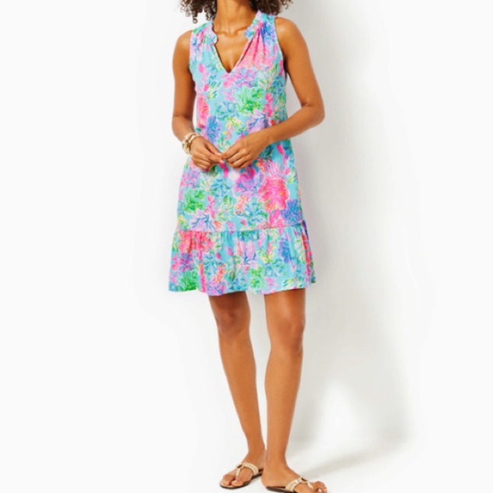 NWT Lilly Pulitzer Malone Dress in Celestial Blue Cay to My Heart